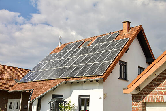 Huis met zonnepanelen
